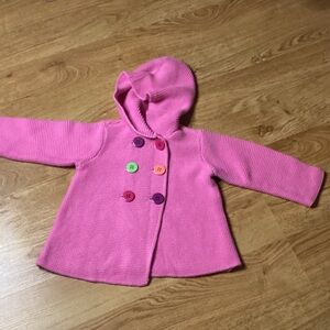 First Impressions Pink Kids Cape with Colorful Buttons